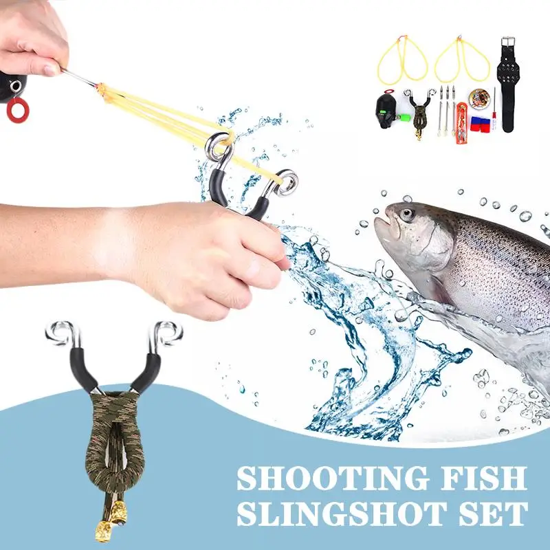 

Adjustable Catapult Shooting Fish Set Outdoor Fishing Stretching Wrist Colour Stainless Steel Fish Shooter Sling Hunter Hunting