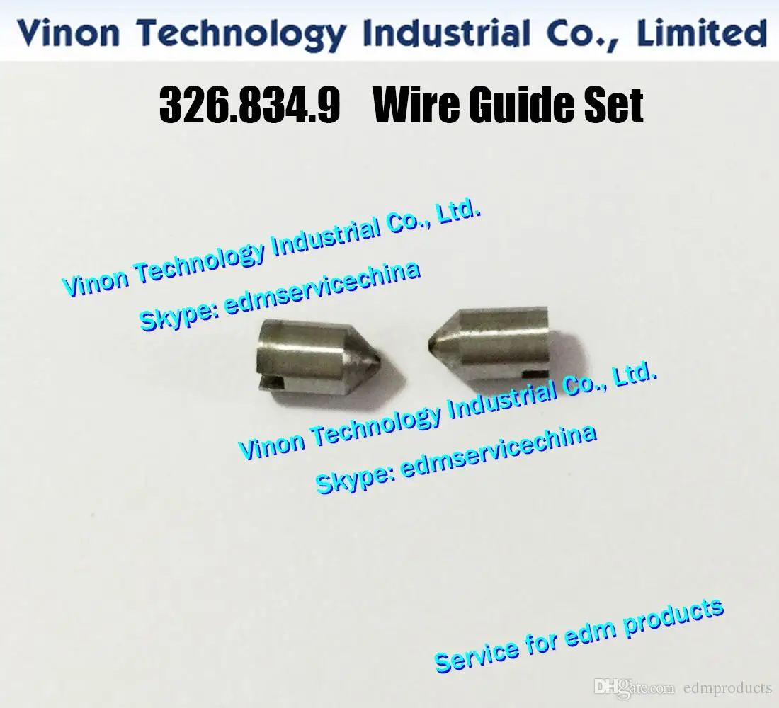 

(1 Set) edm Wire guide set 326.834 upper & lower of 2 pins 326.834.9 for Agie Challenge,Classic,Progress 590326834, 590.326.834
