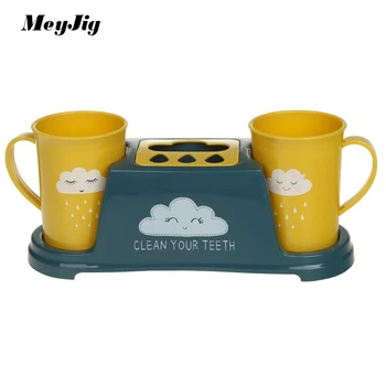 

MeyJig 4 Colors Bathroom Accessories Set Couple Toothbrush Holder Toothpaste Toothbrush Rack Toilet Shaver Organizer