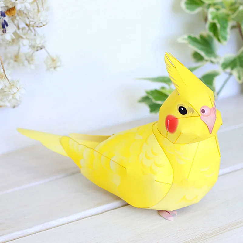 3D Paper Model Cockatiel Bird Parrot Origami