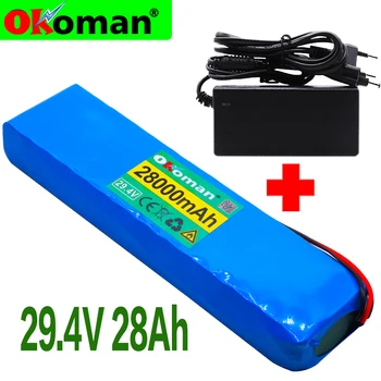 

7S4P 24V 28ah 29.4V FOR Lithium-ion battery pack Built-in BMS electric bike unicycle scooter wheelchair motor + charger