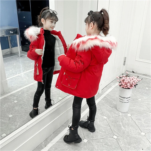 Manteau Fille à Capuche d'Extérieur pour l'Hiver, Modèle Tenant Chaud,  Parka en Fourrure, Idéal pour les Adolescents, Convient aux 5, 6, 8, 10, 12  ans - AliExpress