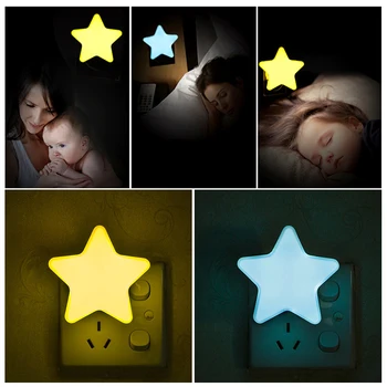 

Mini Star Novelty Night Light Children's Bedroom Nursery Kids Cartoon Cute Light Sensor Room Decoration Emergency Lamp
