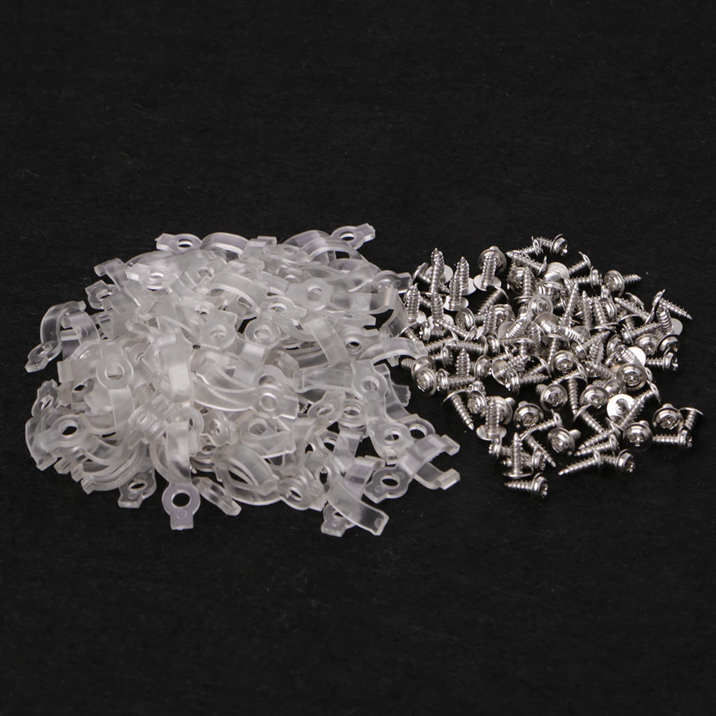 

100 Pcs Mounting Bracket 10mm Fixing Clip For 5050 LED Strip Light with Screws Drop Ship Support