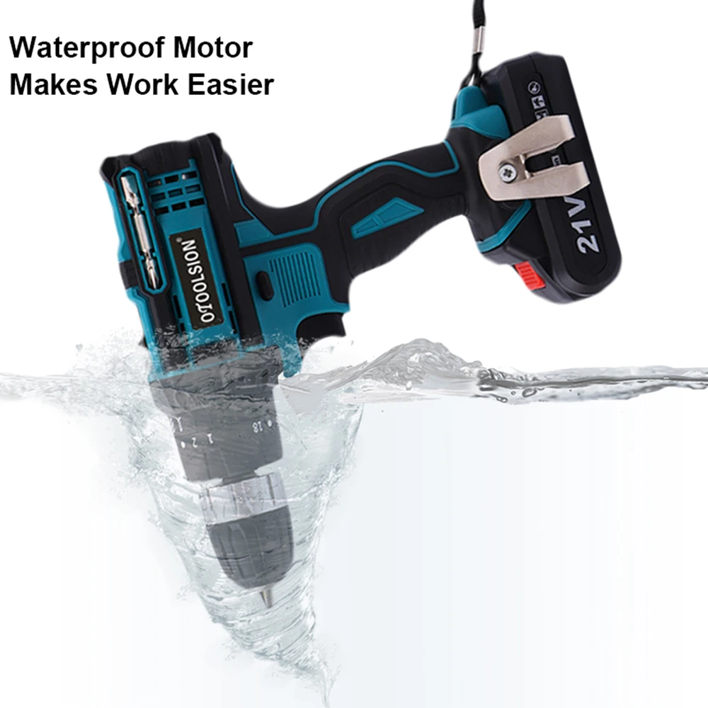 New 21V Impact Mini Drill Hammer Drill Electric Power Tool Cordless Impact Screwdriver Electric Hammer Drill For Renovation Team11