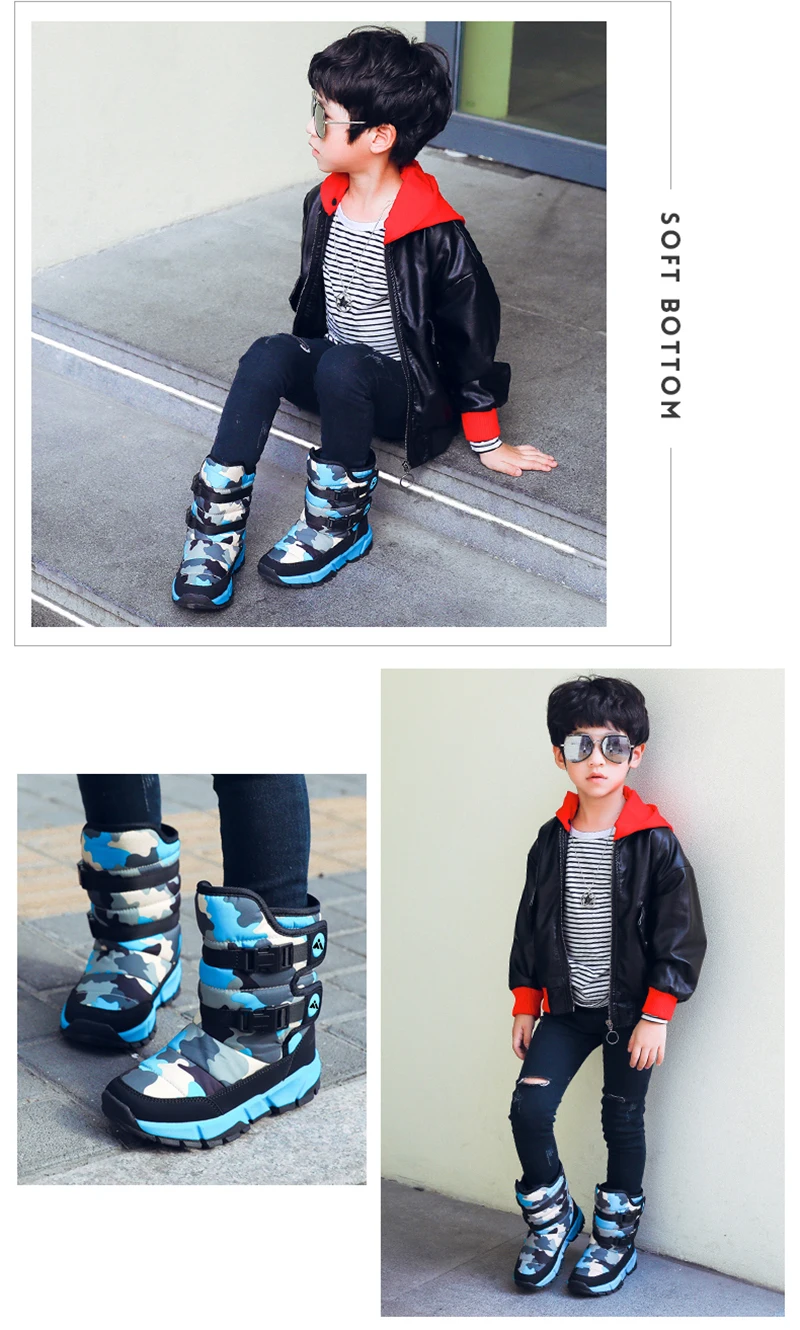 Теплые детские ботинки; зимние ботинки для девочек; меховая хлопковая обувь; Детские уличные зимние ботинки; водонепроницаемые ботинки до середины икры для мальчиков; tenis infantil
