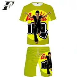 Kpop Cobra Kai комплекты из двух предметов 2019 мужские летние футболки с принтом Змеи 3D модные футболки Высокое качество Мужская одежда оптом