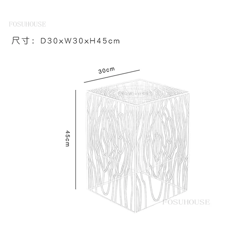 Nordic Cafe Tables Transparent Acrylic Living Room Furniture Designer Side Table Home Art Tea Table Coffee Shop Creative