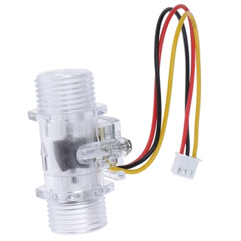 

1Pc DC 5-15V Water Flow Sensor Switch G1/2" Hall Effect Meter Control