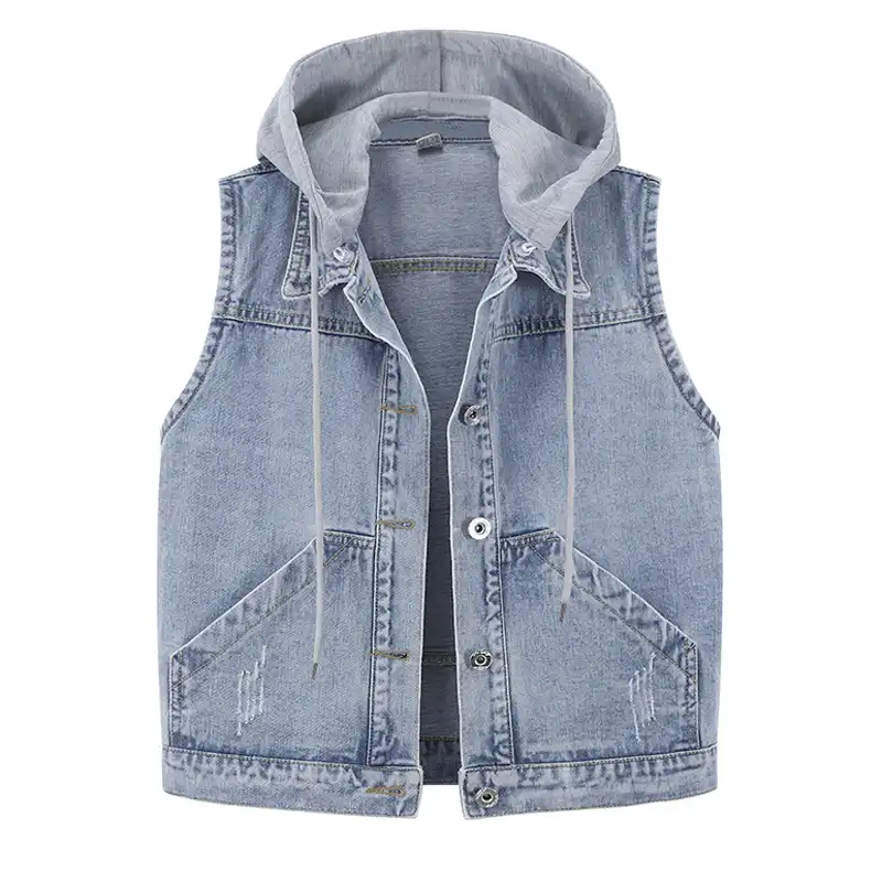 short jean vest