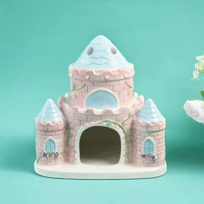 Gomba Kastély Mágikus Hörcsög Kerámia Fészek Tál Élelmiszer Tál Arany Medve Rejtekhely Ház Tereprendezés Hörcsög Kiegészítők - Image 2