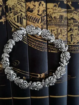 

Pulsera de plata Miao, hombre y mujer, el primer adorno, escarabajo, "brave and brave".