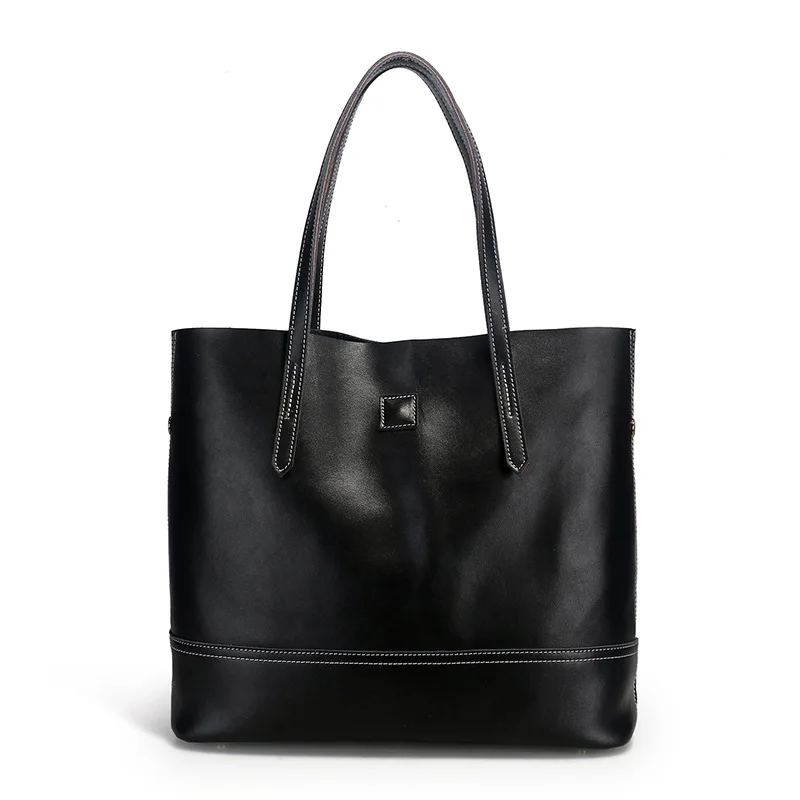 

High-grade Genuine Leather Women Handbags Female Simple Soft Tote Bag Large Capacity Shoulder Bags Ladies Casual Shopping Bags