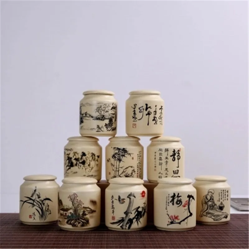 

Ceramic Storage Bottles Mini Kitchen Spice Ceramic Jars for Food Containers Decoration Tea Sugar Coffee Storage Jars with Cover