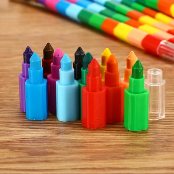 

12Colors Cute Kawaii Graffiti Crayon 1Pc/3Pcs/6Pcs/lot Creative Building Blocks Crayon Student kids Painting Stationery Supplies