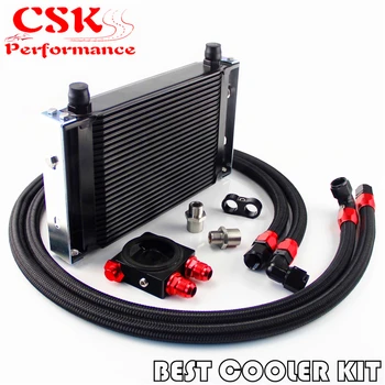 

Universal New-style AN10 25 row oil cooler + thermostat / thermostatic Sandwich Plate kit for Japan car Black / Silver
