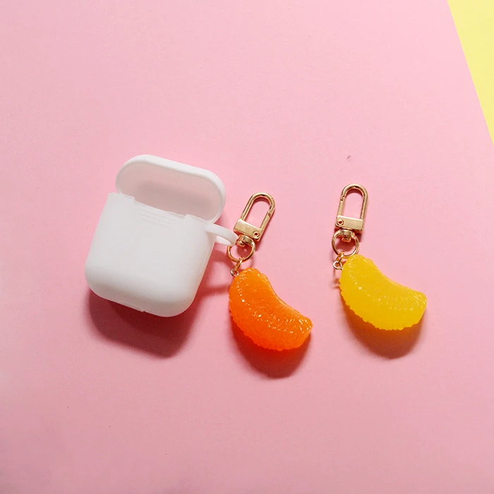 

Cute Simulation Fruit Orange Keychain Girl Keyring For Women Girl Jewelry Cartoon Car Handbag Key Chain Decoration