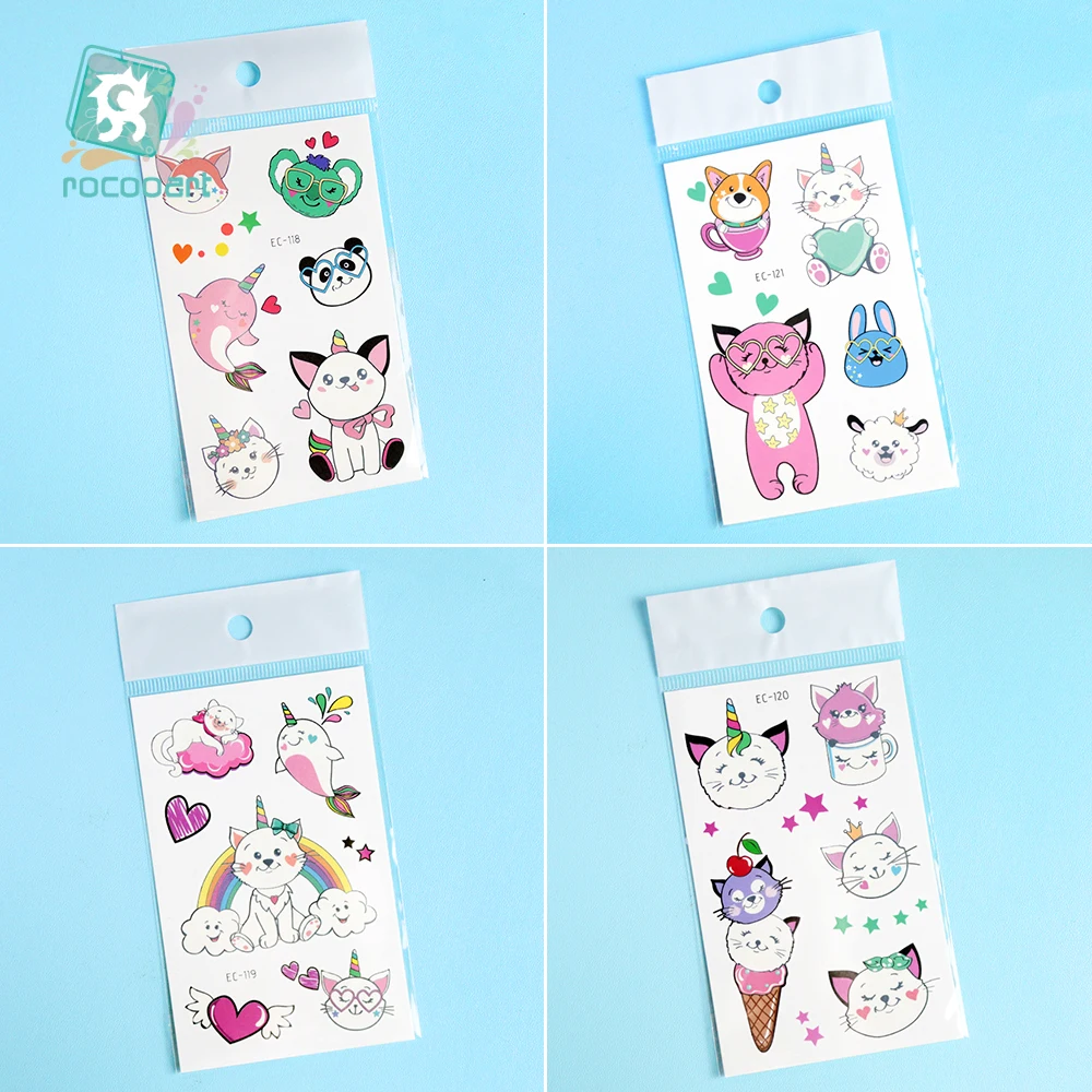 Kids Cartoon Animals Waterproof Temporary Tattoo Pet Cats Dogs Tattoo Stickers Children Boy Girl Fake Body Art Flash Tatoo tattoo sticker temporary tattoos