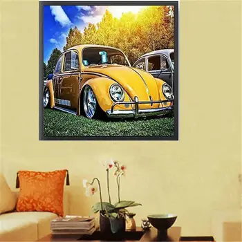 

New 5D DIY Diamond Painting Cartoon Cross Stitch Full Drill Square Diamond Embroidery Mosaic Blue Car Pictures Home Decor Gift