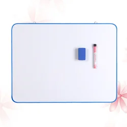Tablero de escritura de plástico para niños, pizarra blanca pequeña colgante para oficina, Tutoring, pizarra magnética para mensajes, Bloc de notas (azul/21x28cm)