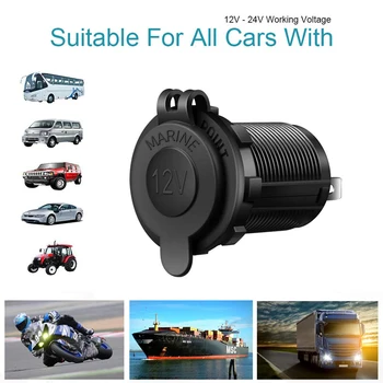 

Waterproof Car Cigarette Lighter Socket Auto Boat Motorcycle Tractor Power Outlet Socket Receptacle Car Accessories Dropship