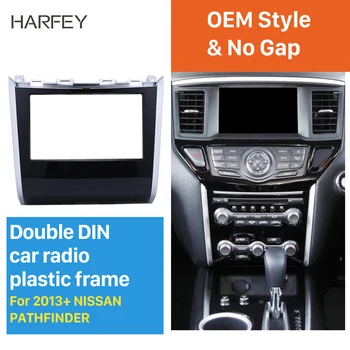 

Harfey Double Din Car Radio Fascia Frame Installation Dashboard Cover Trim Kit Panel For 2013+ NISSAN PATHFINDER