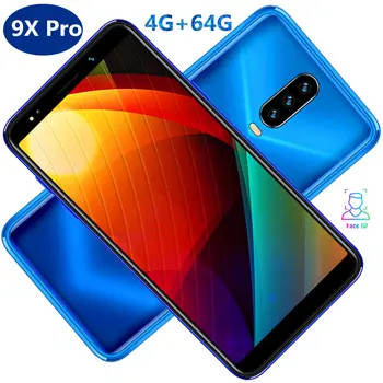 

9X Pro Global version smartphones 4G RAM+64G ROM quad core 13MP 18:9 IPS WCDMA Android celulares mobile phones FACE ID unlocked