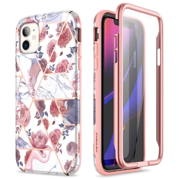 

Luxury 360 Heavy Duty Full Protect Case for iPhone 11 Pro Max Case For iPhone 11 Case Built-in Film Marble Clear Fashion Cover