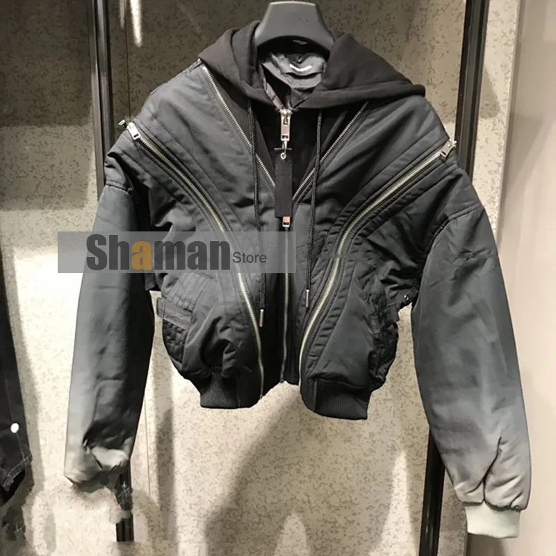 

Luxury Designer Ins Niche 2020 Autumn and New Hooded Stitching Zipper Jacket Long Sleeve Quilted Padded Jacket Women's Fashion