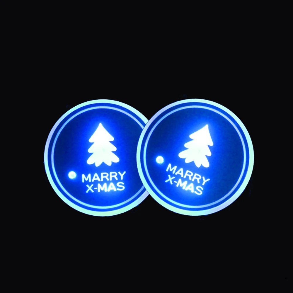 Автомобильные светодиодные фонари подстаканник в авто подставки для рождественского подарка держатель для бутылки с напитком кофе автомобильный гаджет поднос подставка под чашку держатель для кружек для BMW KIA vw лада - Название цвета: Christmas tree A