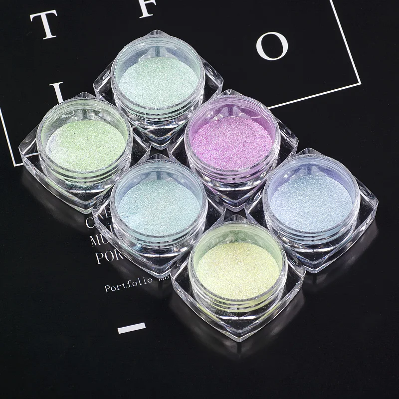 Multicolor Beautiful Dipping Nail Powders Base Coat Gradient Nail Natural Color Nail Art Decorations 6 Colors Nail Glitter KK