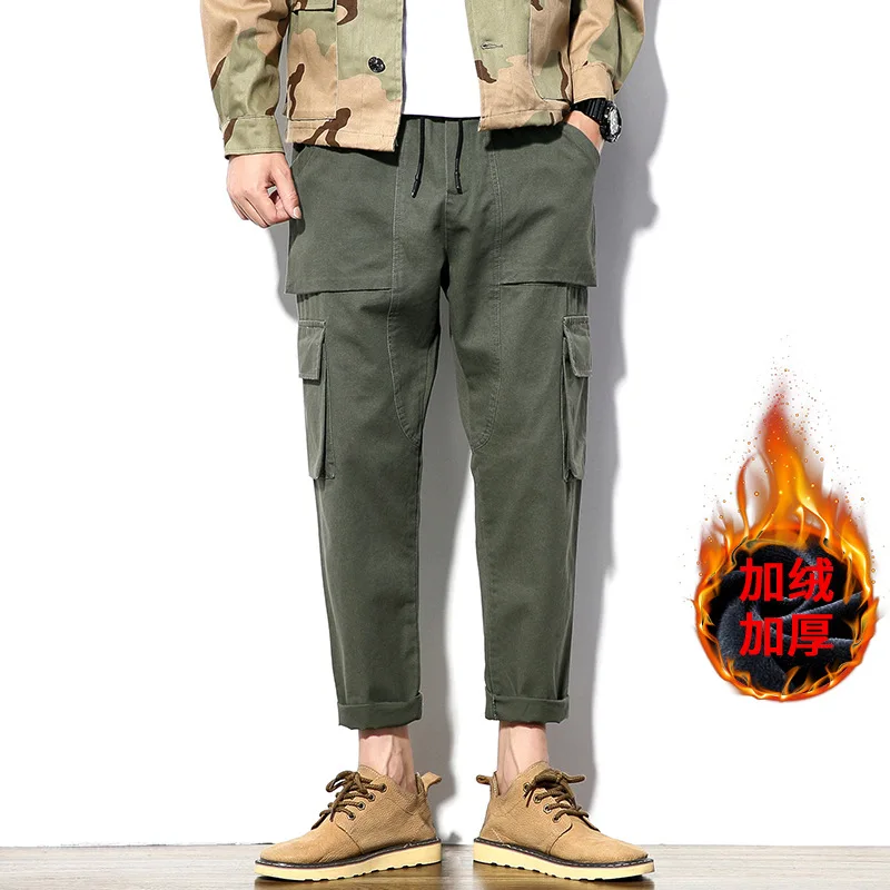

2019 Japanese-style White Walls Multi-pockets plus Velvet Trousers M-5x Hk992-p65 (Hk71 plus Velvet