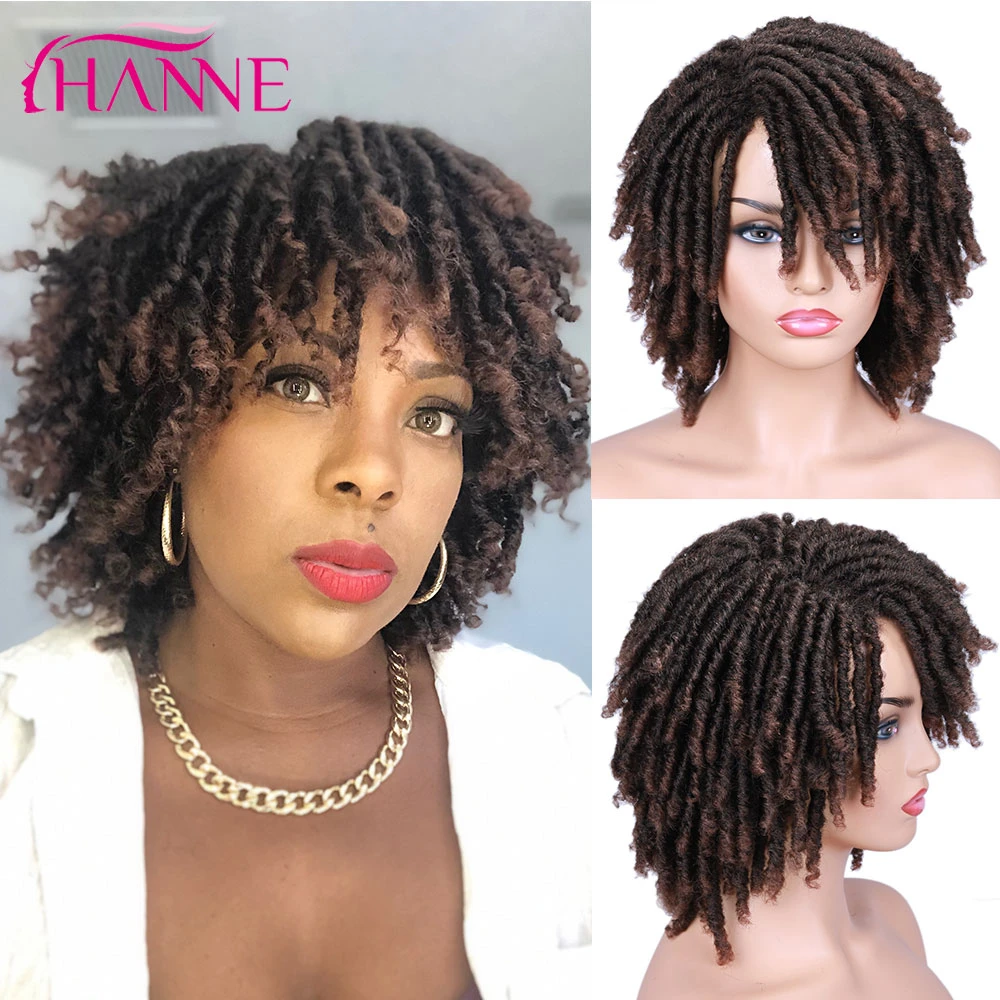 Hanne Short Dreadlock Wig Black Brown Red Synthetic Soft Faux Locs Wigs Braiding Crochet Twist Hair Wigs For Black Women Men Synthetic None Lace Wigs Aliexpress