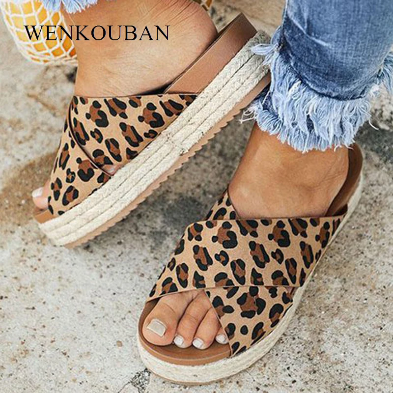 

Women Platform Sandals Summer Beach Shoes Sexy Leopard Peep Toe Casual Ladies Gladiator Sandals Female Flip Flops Zapatos Mujer