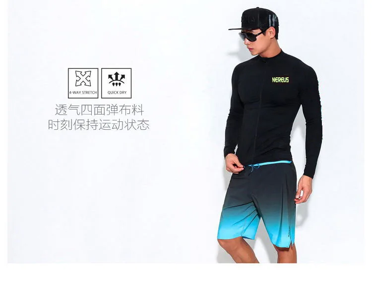 Большой размер костюм для дайвинга мужской Сплит-Тип Slim Fit Быстросохнущий солнцезащитный костюм для серфинга летний длинный рукав корейский стиль подводное плавание