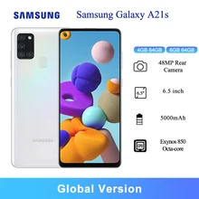 Global Version Samsung Galaxy A21s Smartphone 6.5" 4GB/6GB RAM Exynos 850 Octa-core 48MP AI Quad Cameras 5000mAh Cellphone