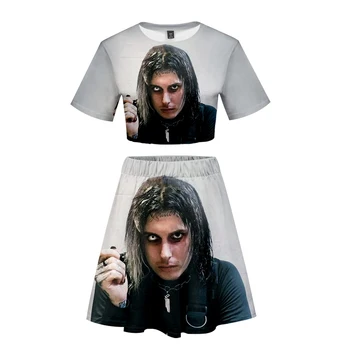 

2019 Short skirt suit Hot 2 Short Sleeve T-shirt and suit Ghostemane Two Piece High Quality Casual Ghostemane New set summer