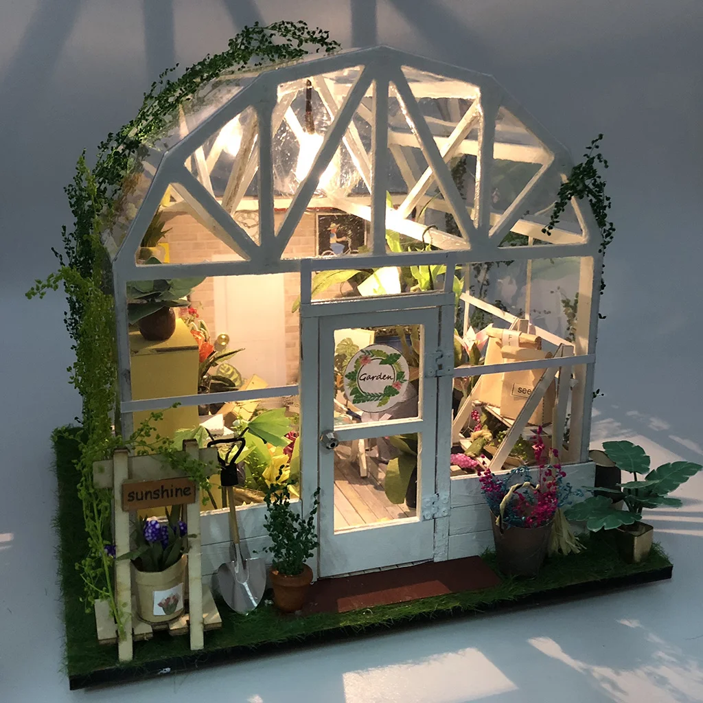 Миниатюрный Кукольный домик с мебелью и аксессуарами DIY 3D Кукольный дом Набор пазлов-Романтический Цветочный дом для детей Подарки
