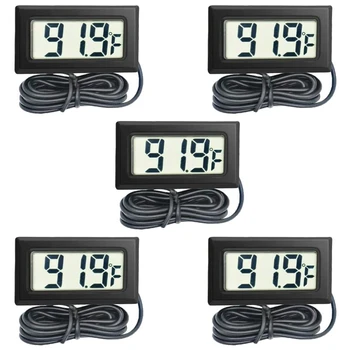 

Digital Indoor Thermometer Temperature Gauge LCD Display with Sensor Probe 5 Pack