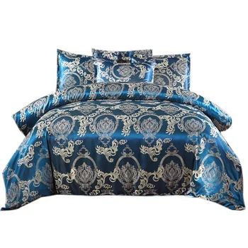 

European Satin Jacquard Bedding Package Quilt Cover Pillowcase Does Not Include Sheets Household Items Bed Kit