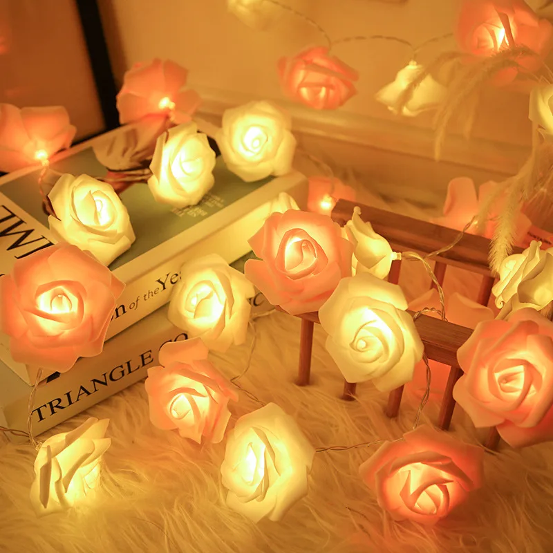 

LED Rose Lighting Chain Waterproof Small Colored Lights String Lights Marriage House INS GIRL'S Heart Decorative String Lights P