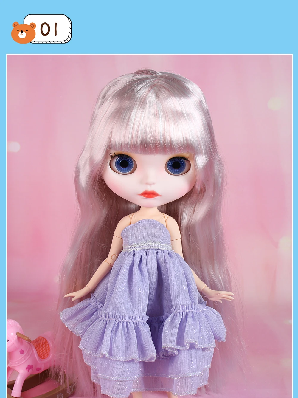 Premiwm Custom Neo Blythe Dol gyda Dillad Llawn 27 Opsiynau Combo 1