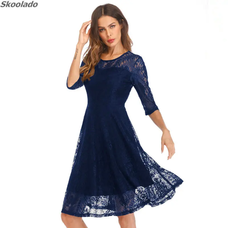 

newest women lace dress oversea design elegant lace sleeve luxury meeting formal lady clothes party dress lace office dress hot