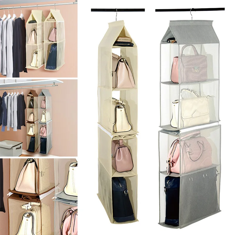

Handbag Organizer Removable Wardrobe Hanging Non Woven Fabric Closet Detachable Storage Bag SLC88