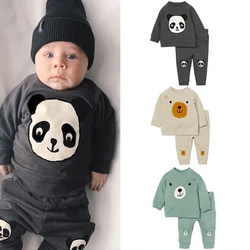 Ensemble de vêtements de printemps pour bébé garçon, 2 pièces, pull à manches longues + pantalon, vêtements de dessin animé pour nouveau né, pour enfant en bas âge 