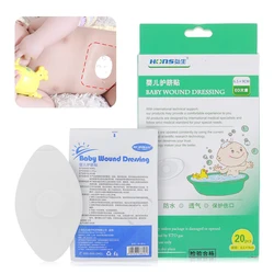 20pcs Baby Wound Dressing Sticker Oval Shape Newborns Swimming Bathing Waterproof Paste(White) Kids Supplies Abdominal Protector