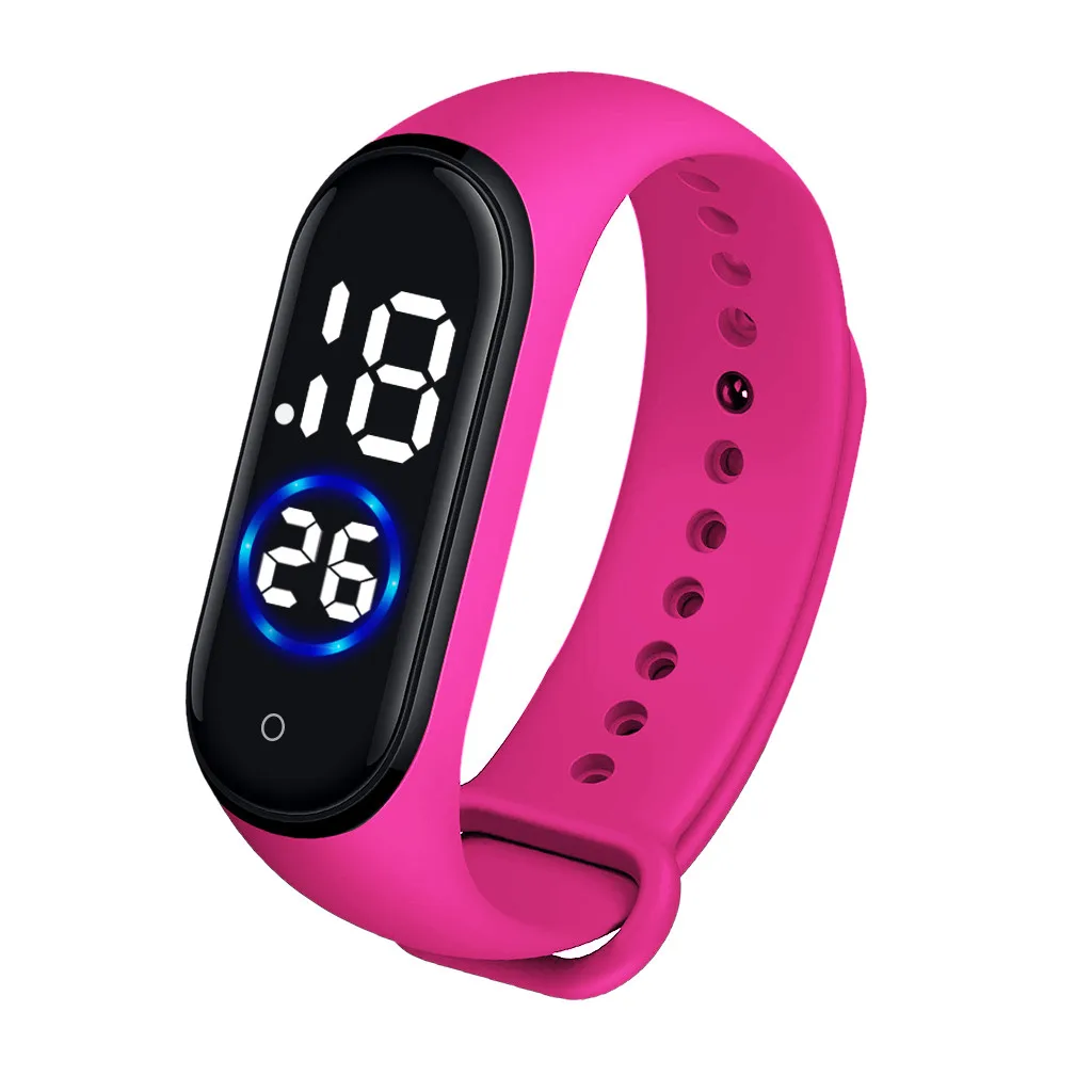 Женские часы reloj mujer цифровой светодиод спортивные часы Силикон унисекс наручные часы для мужчин женщин relogio feminino - Цвет: Hot Pink
