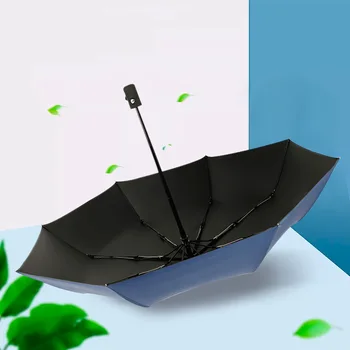 

Fully automatic women sunny and rainy umbrella three-folding black coating sunscreen UV-proof windproof strong rain umbrella