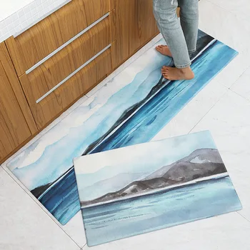 

PVC Leather Door Floor Mat Marbled Kitchen Carpet Entrance In The Hallway Outdoor Indoor Waterproof Non-slip Doormat Rugs Mats