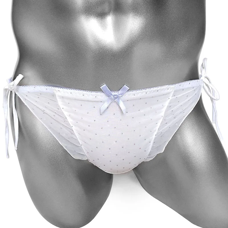 

Lolita Sissy Brief Panties Sexy Lingerie Lace-up Glitter Dot Bowknot Briefs For Men Underwear Crossdress Panties